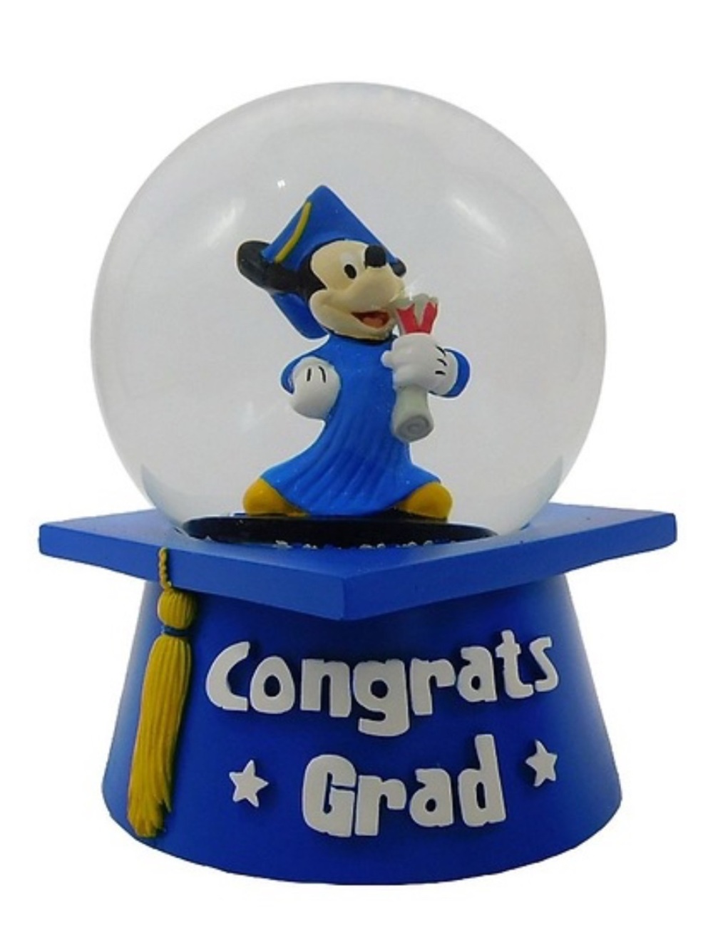 Disneys Mickey Mouse graduation musical snow globe NEW NWT